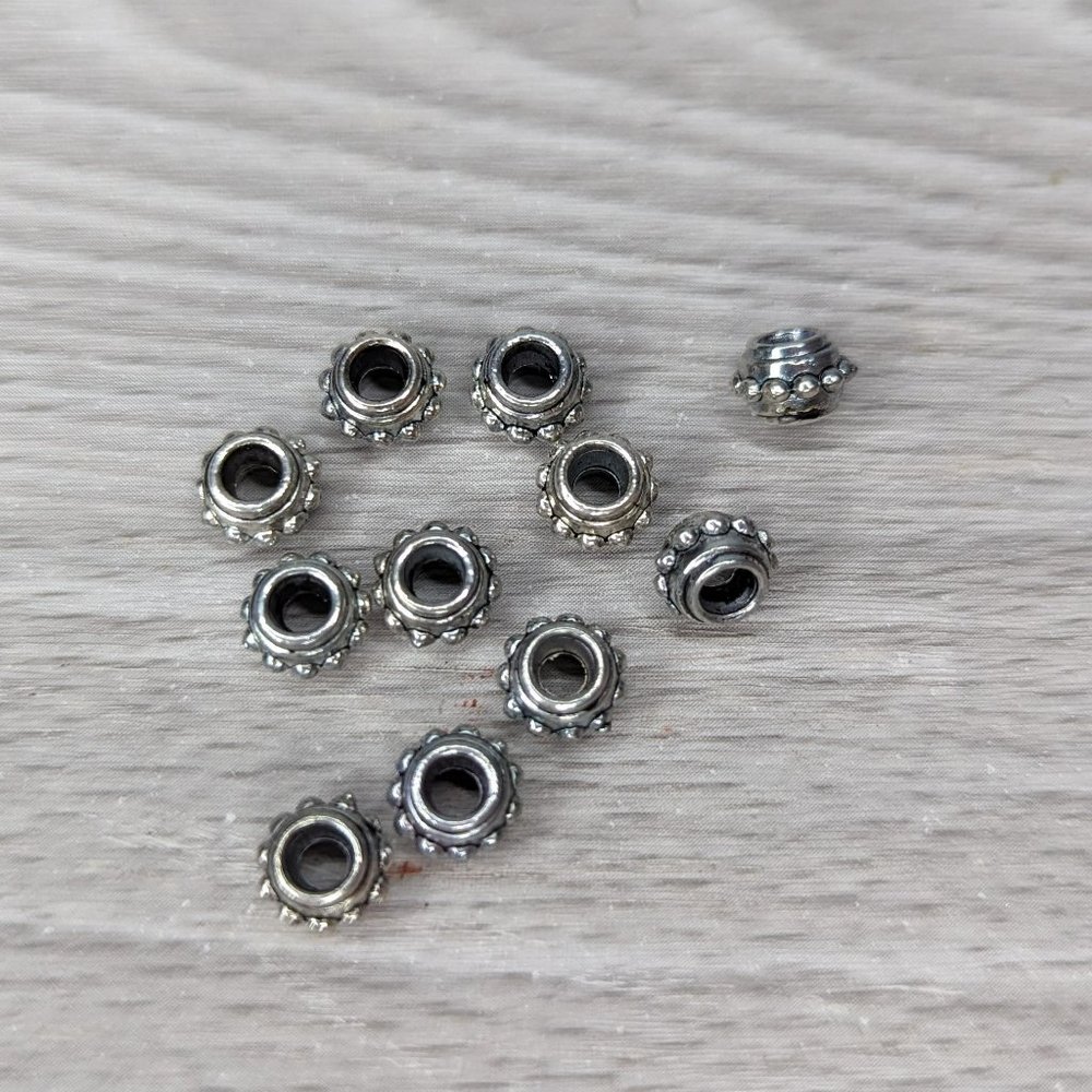 Silver Tone Beads Group of 11